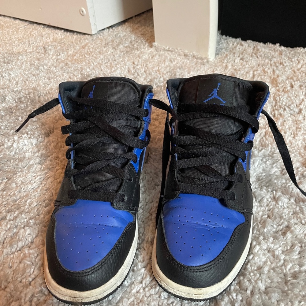 Jordan’s Kids Black and Blue Sneakers
